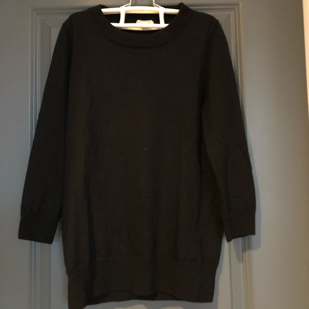 Black J Crew wool 3/4 sleeve sweater size small